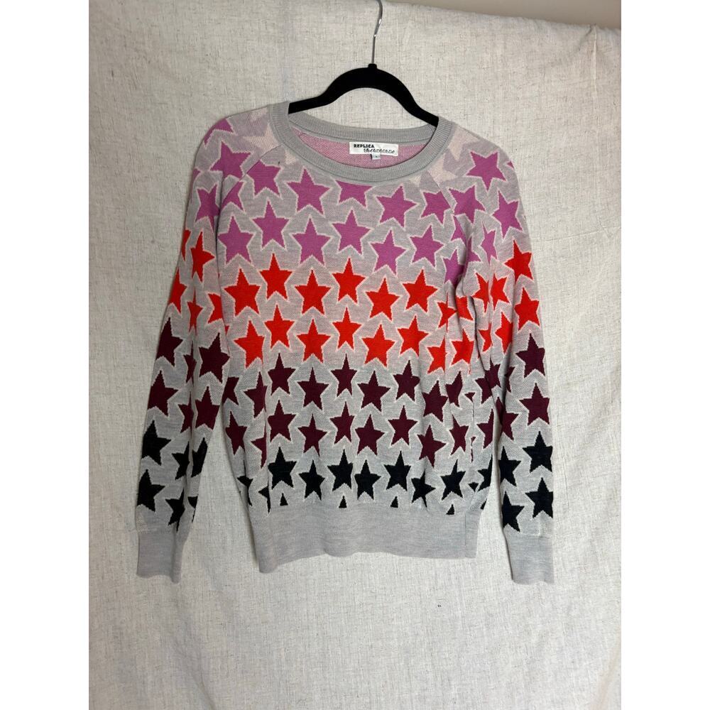 Replica Los Angeles Star Printed Wool Grey Sweater Sz. S